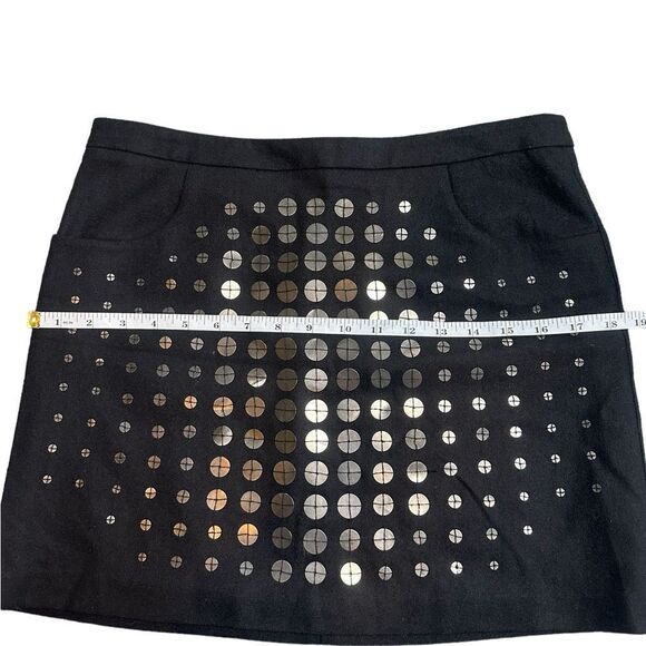 Vivienne Tam Justine Black Sequins Embellished Wool Mini Skirt Size 4 - Picture 4 of 9